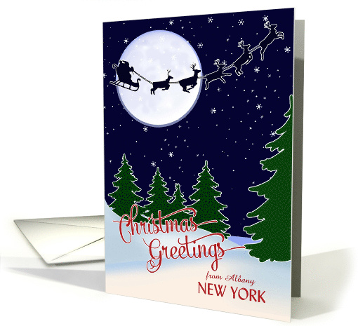Customizable Christmas Greetings from Your Town, New York card