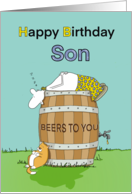 Funny Happy Birthday Son Beers To You card