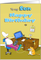 to my Son Happy Birthday card