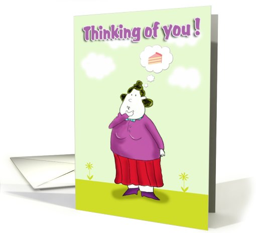 thinking of you, with cake card (612355)