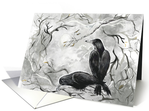 Two Crows Full Moon Blank card (1497394)