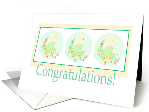 Baby Congratulations Triplets card (228368)