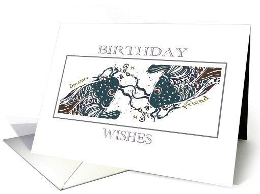 Pisces Friend Birthday Fish card (228374)