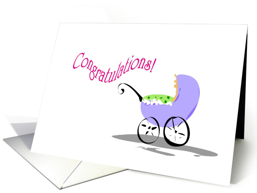  Baby Stroller Congratulations card (232385)