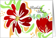 Birthday Wishes Mom Bold Poppy Red Flowers card