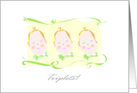  Baby Congratulations Triplets card