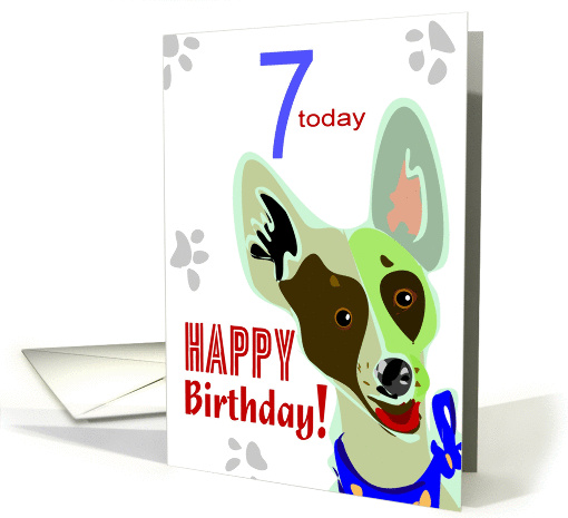 Seventh Birthday Zany Dog card (249842)