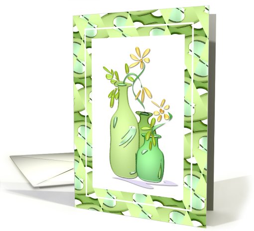 Flowers in Old Bottles Note card (442978)