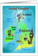 United Kingdom Fun Map Blank Inside card
