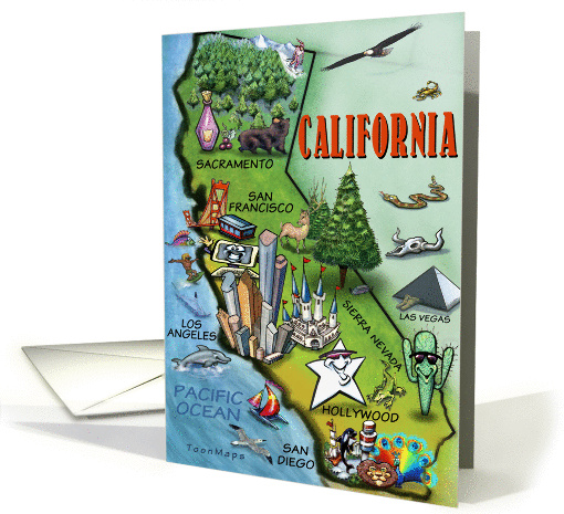 California Caroon Map card (413793)