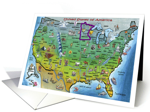 We've Moved, Minnesota USA map card (665828)