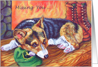 Missing You, Pembroke Welsh Corgi dog card