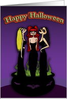 Halloween witches card