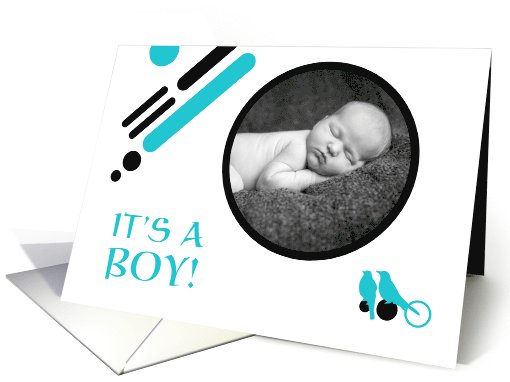 it's a boy! : mod bird photo card (1106382)