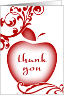 thank you, teacher : floral apple card