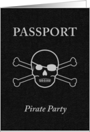 pirate party passport invitation card