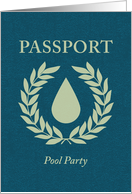 Pool Party Passport Invitation card
