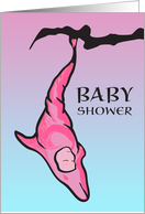 baby shower invitation (dolphin cocoon) card