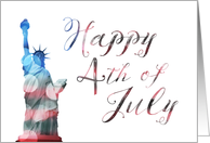 Happy 4th of July (bokeh statue of liberty) card