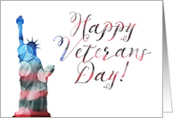 Happy Veterans Day (bokeh statue of liberty) card