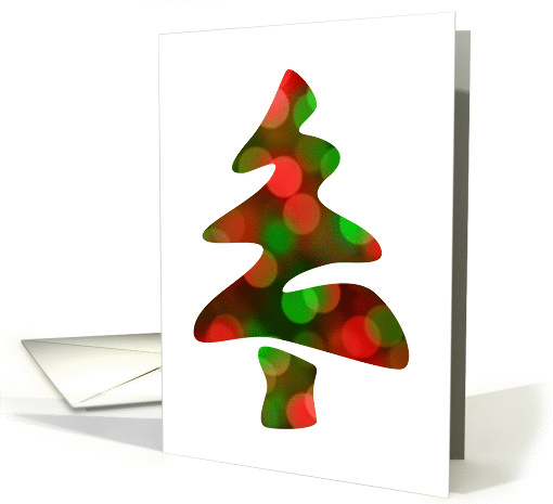 merry christmas bokeh tree lights card (1408630)