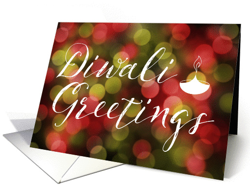 Diwali Greetings Bokeh lights card (1409604)