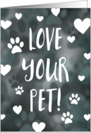 Love Your Pet Day bokeh lights card