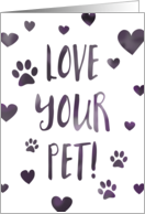 Love Your Pet Day bokeh lights card