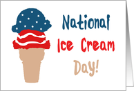 Happy National Ice Cream Day Stars and Stripes Cone card