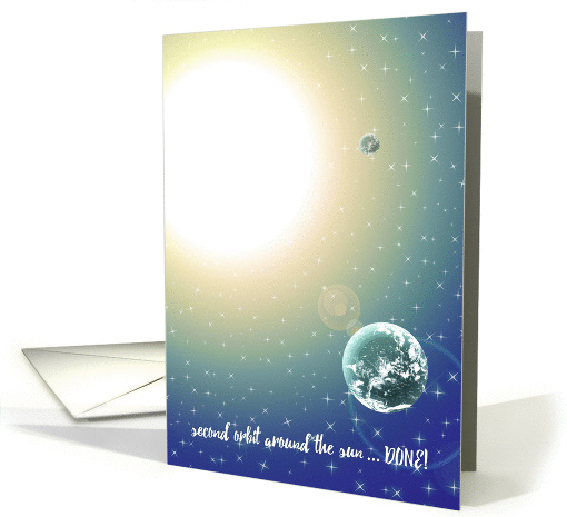 Happy 2nd Birthday Orbit Around the Sun Party Invitations card