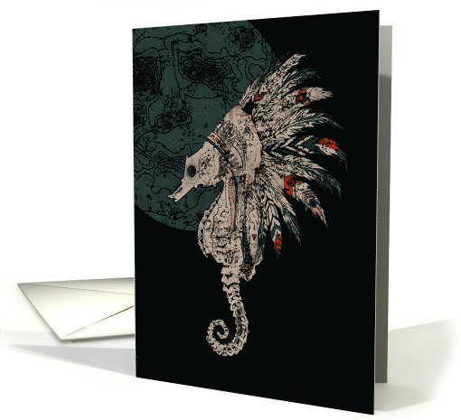 native seahorse (blank inside) card (1479888)