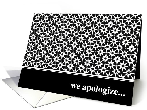 we apologize... card (262657)