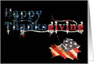 happy thanksgiving (fall flag) card
