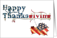 happy thanksgiving (fall flag) card
