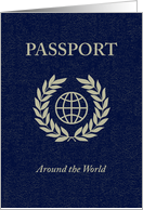around the world party passport invitation card