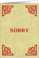 SORRY : elegant card