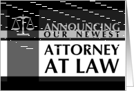 professional justice scales : New Attorney at Law Announcement card