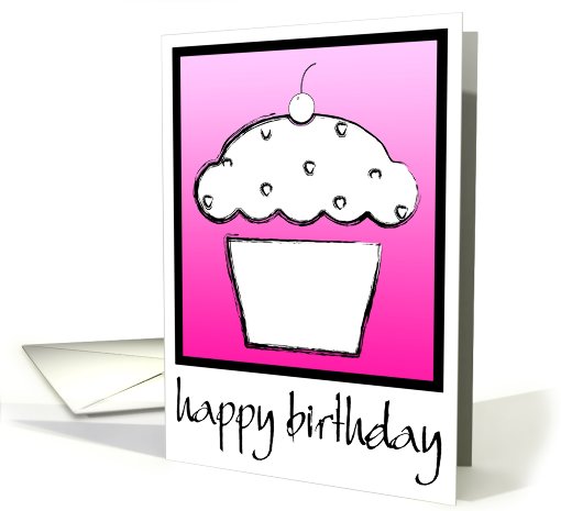 grunge cupcake happy birthday card (722775)