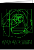GO GREEN : painting the roses green card