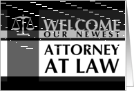 professional justice scales : welcome new attorney card