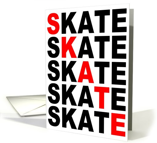 skate type stacks party invitations card (743036)