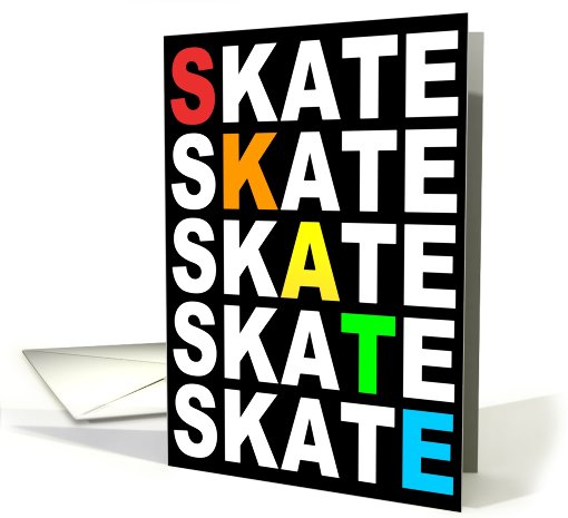 skate type stacks party invitations card (743066)
