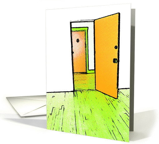 new address announcement : comic doorway card (745250)