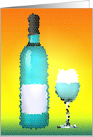 stained glass wine bottle (blank inside) card