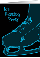 ice skating party paisley invitations card