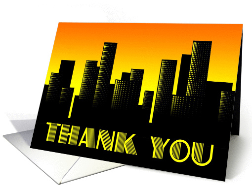 thank you cityscape sunset card (790081)