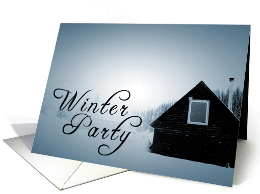 snowy winter cabins card (851053)