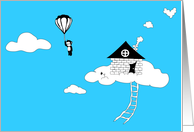 moving monkey announcement : home in the clouds card