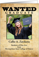 wanted poster graduate announcement template card