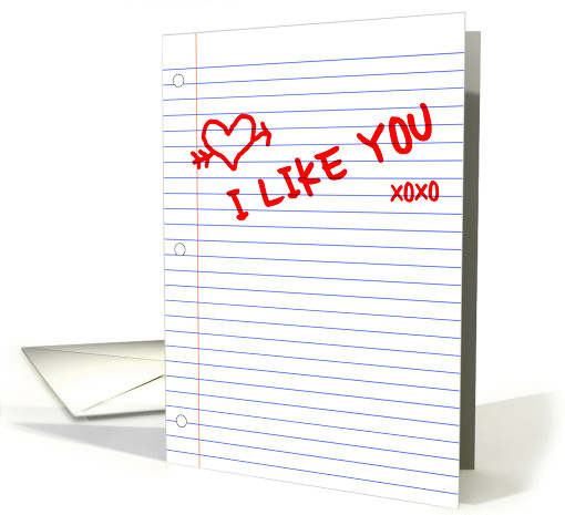 I like you notebook paper card (893837)